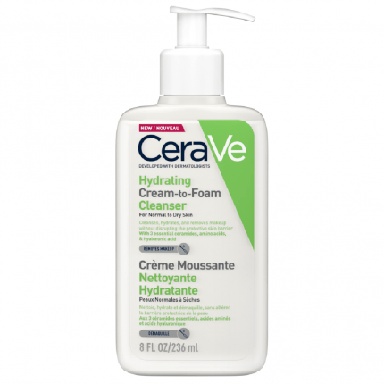 Cerave Hydrating Cream To Foam Cleanser For Normal To Dry Skin 236ml