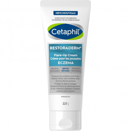 Cetaphil Restoraderm Flare-Up Cream, 48 Hour Hydration For Dry and Eczema Prone Skin, Fragrance Free, 227g