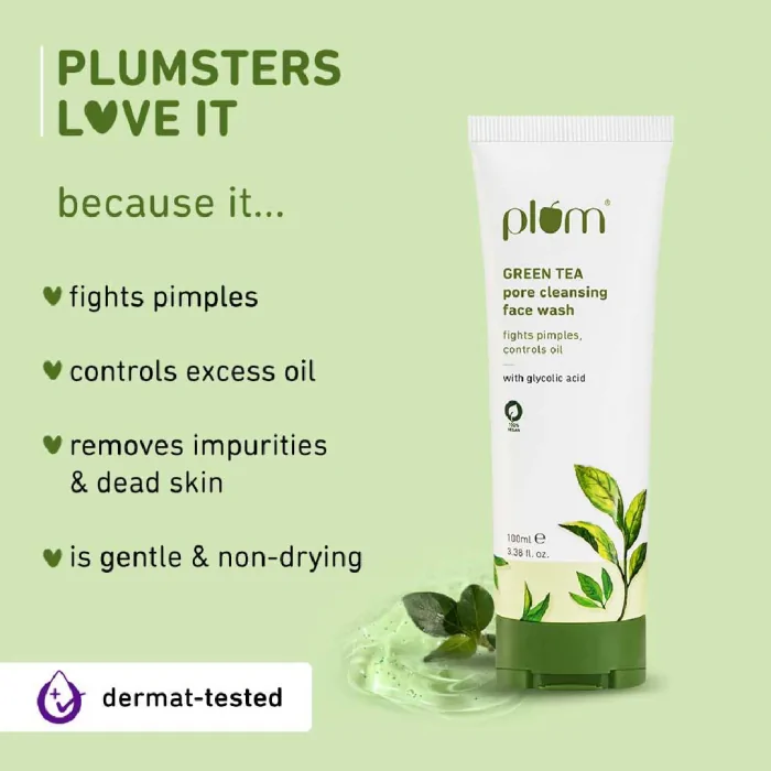 Plum Green Tea Pore Cleansing Face Wash 100ml - Image 3