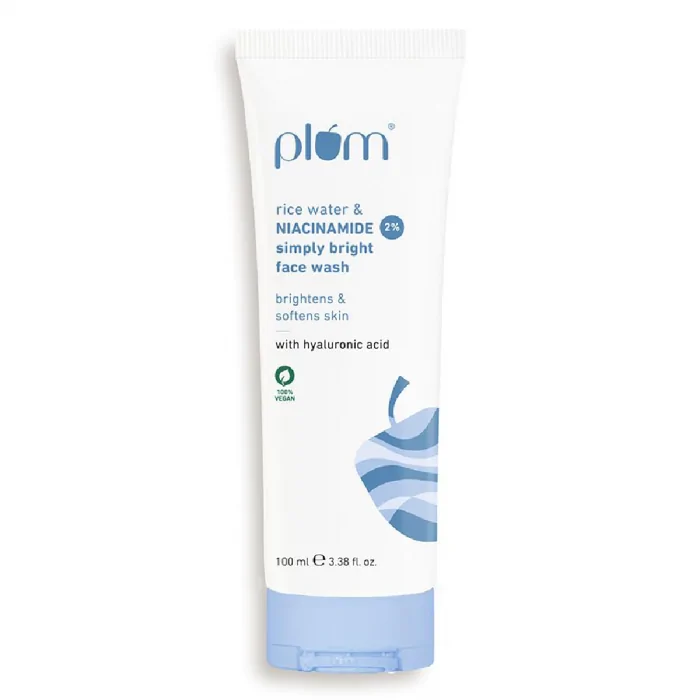 Plum Simply Bright 2% Niacinamide Face Wash with Rice Water 100ml - Image 1