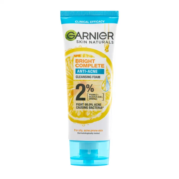 Garnier Bright Complete Anti Acne Cleansing Foam 100ml - Image 1