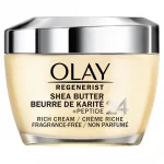 Olay Regenerist Shea Butter + Peptide 24 Rich Cream Face Moisturizer, Fragrance Free, 50ml - Image 2