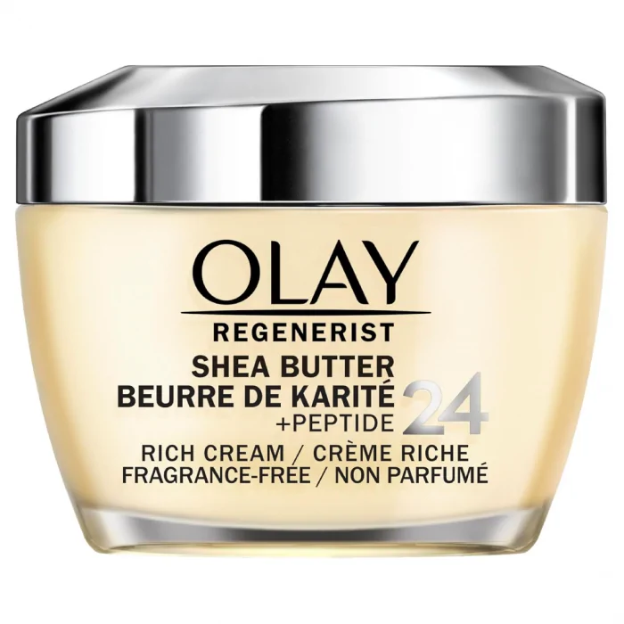 Olay Regenerist Shea Butter + Peptide 24 Rich Cream Face Moisturizer, Fragrance Free, 50ml - Image 2