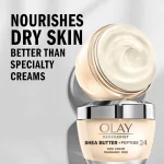 Olay Regenerist Shea Butter + Peptide 24 Rich Cream Face Moisturizer, Fragrance Free, 50ml - Image 4
