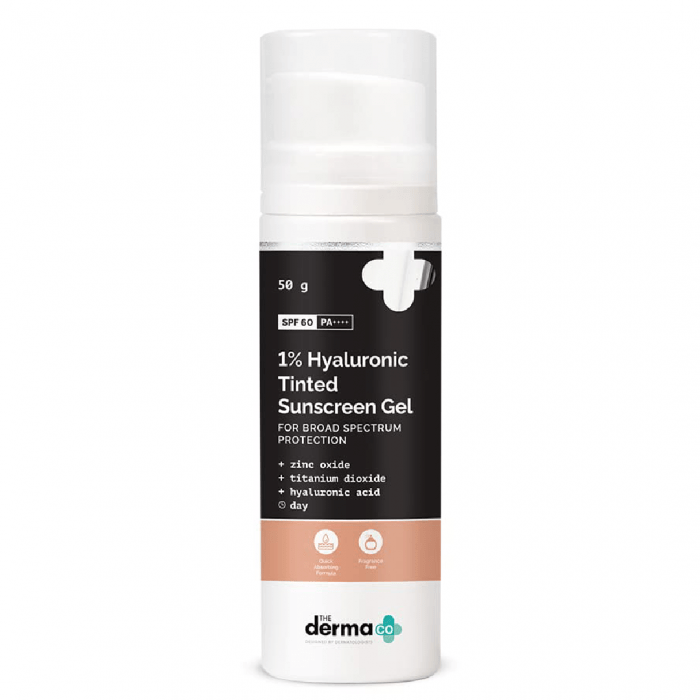 The Derma Co Derma Co 1% Hyaluronic Tinted Sunscreen SPF 60 Gel 50g - Image 1