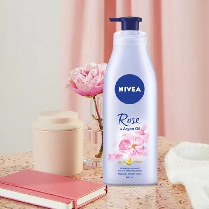 Nivea Rose & Argan Oil in Lotion 400ml - Image 2