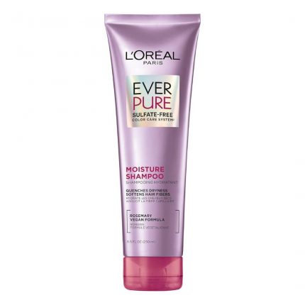 L’Oréal Paris EverPure Moisture Sulfate Free Shampoo, Hair Care for Color-Treated Hair with Rosemary Botanicals, 250ml