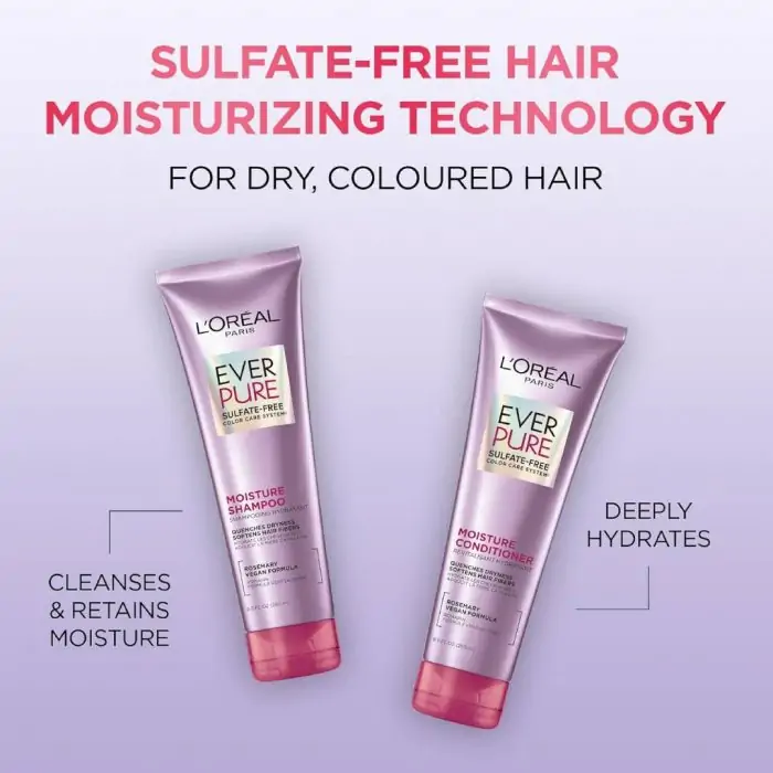 (Discounted Product) L’Oréal Paris EverPure Moisture Sulfate Free Shampoo, Hair Care for Color-Treated Hair with Rosemary Botanicals, 250ml - Image 3