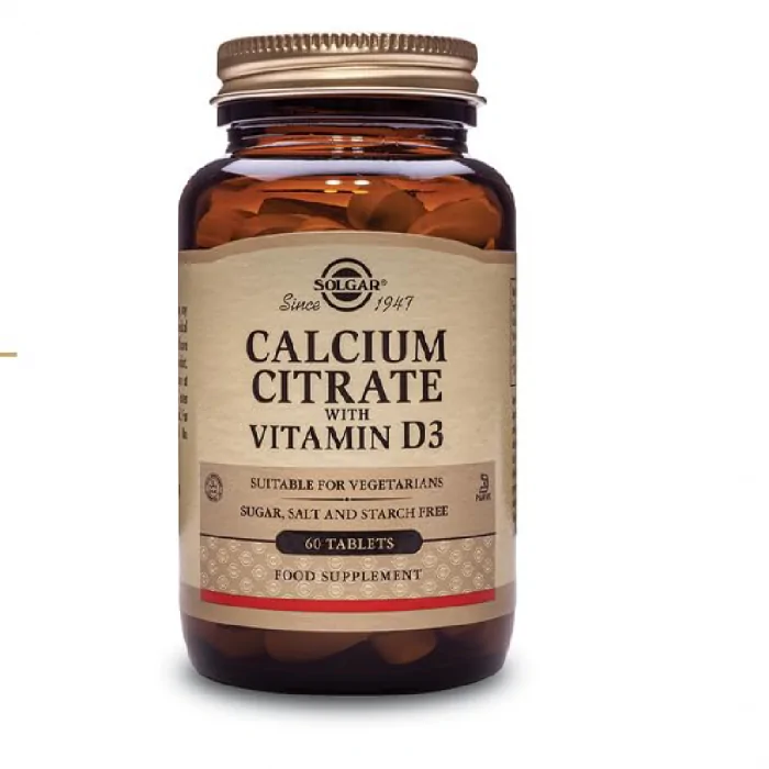 Solgar Calcium Citrate with Vitamin D3 60 Tablets - Image 1