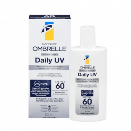 ( Discounted Product ) Garnier Ombrelle Daily UV Anti-Aging Facial Sunscreen Lotion SPF 60 ,50ml