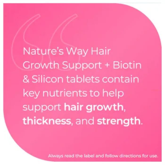 Nature’s Way Hair Growth Support + Biotin & Silicon 30 Tablets - Image 3