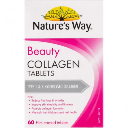Nature's Way Beauty Collagen 60 Film Coated Tablets Type 1 & 3 Hydrolysed Collagen