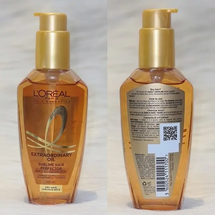 L'Oreal Extraordinary Oil Sublime Hair Perfector Leave-in Oil 100ml - Image 4