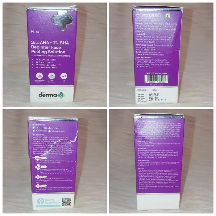 (Discounted Product ) The Derma Co 15% AHA + 1% BHA Beginner Facial Exfoliant peeling Solution 30ml - Image 6