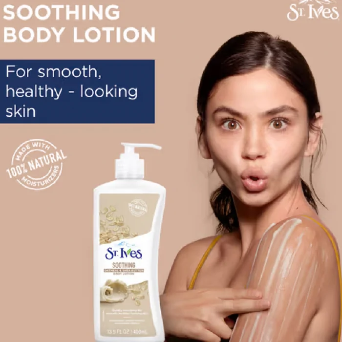 St. Ives Soothing Body Lotion With Oatmeal & Shea Butter 621ml - Image 3