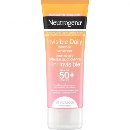 Neutrogena Invisible Daily Defense Fragrance Free Sunscreen Lotion SPF 50+, 88 mL