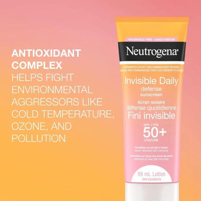 Neutrogena Invisible Daily Defense Fragrance Free Sunscreen Lotion SPF 50+, 88 mL - Image 3