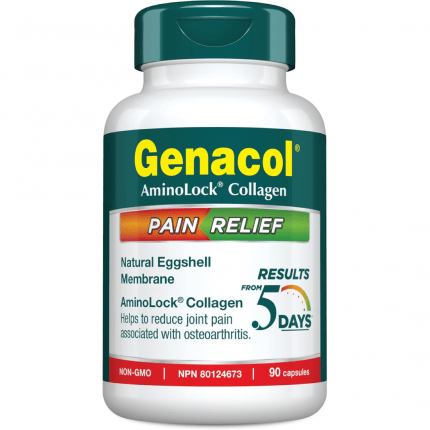 Genacol Pain Relief – Eggshell Membrane and Ultra-Hydrolyzed Collagen Peptides Joint Pain Relief Supplement 90 Capsules
