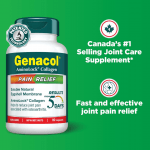 Genacol Pain Relief – Eggshell Membrane and Ultra-Hydrolyzed Collagen Peptides Joint Pain Relief Supplement 90 Capsules