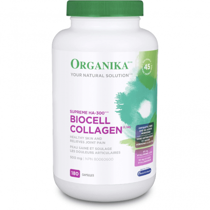 Organika Biocell Collagen- Type 2 Collagen, Hyaluronic Acid, Chondroitin Sulfate, Joint Support- 180caps