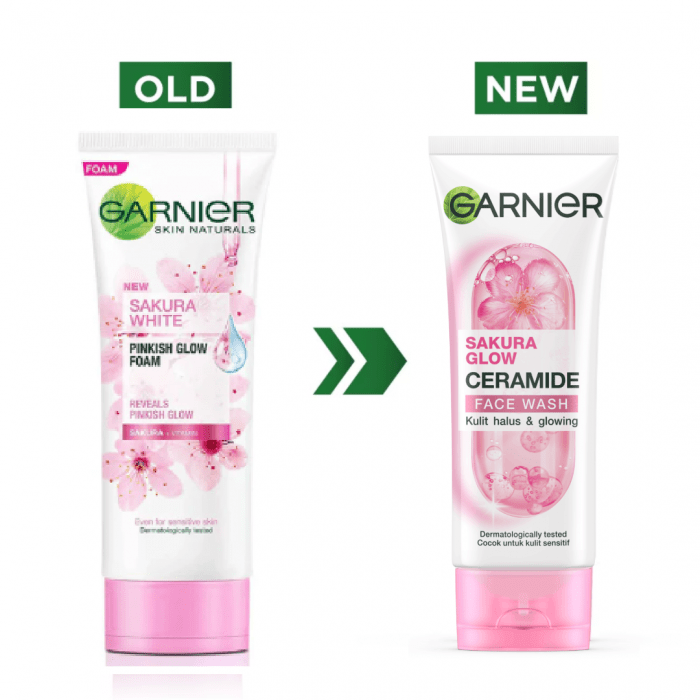 Garnier Sakura Glow Ceramide Face Wash 100 ml ( Packaging May Vary ) - Image 2