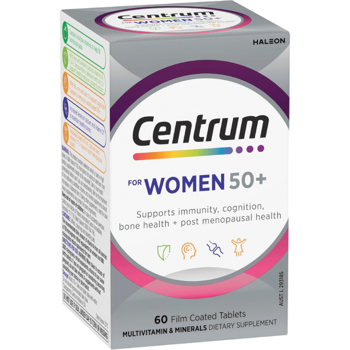 Centrum For Women 50+, Multivitamin with Vitamins & Minerals to Support Vitality, Immunity, Bone Health & Post Menopausal Health, 60 Tablets - Image 2