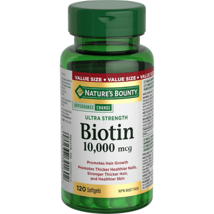 Nature's Bounty Ultra Strength Biotin, 10000mcg Softgels