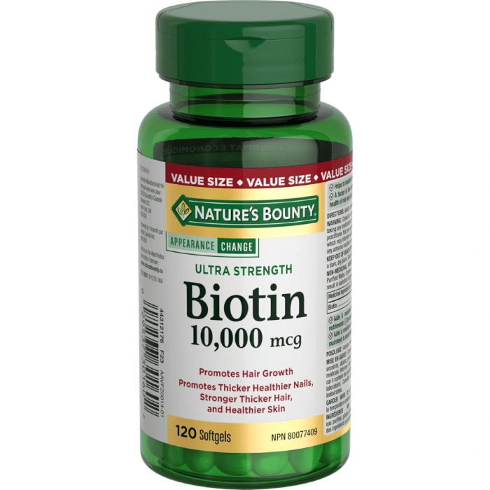 Nature's Bounty Ultra Strength Biotin, 10000mcg Softgels - Image 1