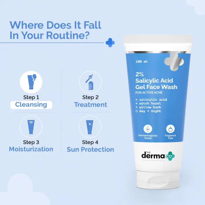 The Derma Co. 2% Salicylic Acid Gel Face Wash 100ml - Image 4