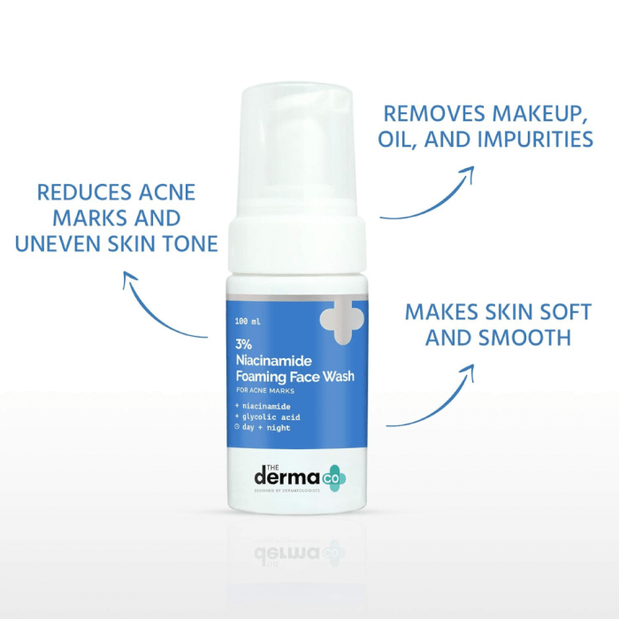(Discounted Product) The Derma Co 3% Niacinamide Foaming Face Wash for Acne Marks 100ml - Image 3