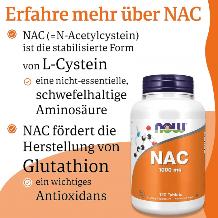 Now NAC 1000 mg 120 Tablets