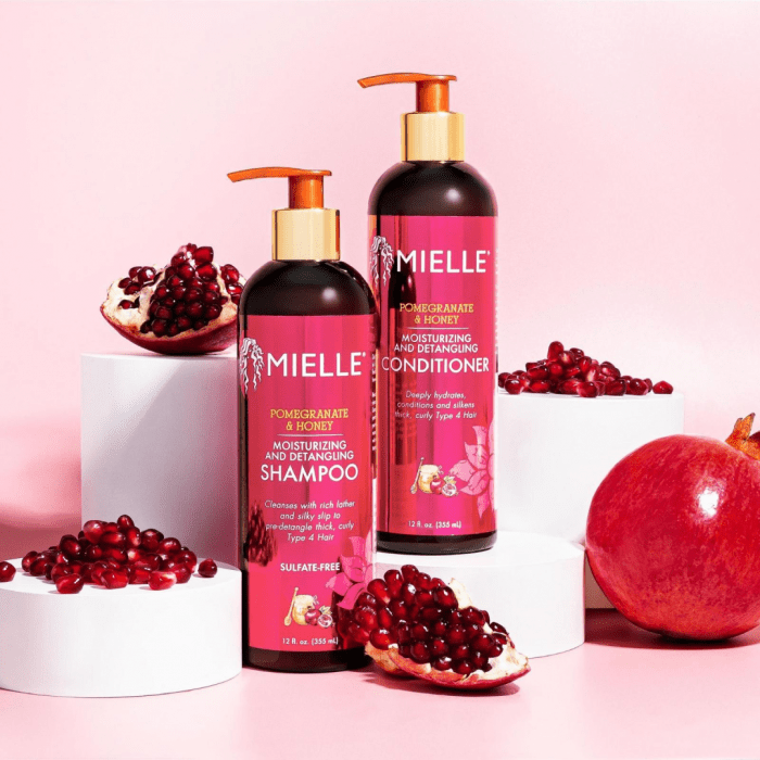 Mielle Organics Pomegranate & Honey Conditioner deeply hydrates and detangles thick, curly hair. Ideal for type 4 textures, it leaves hair soft, defined, and frizz-free.