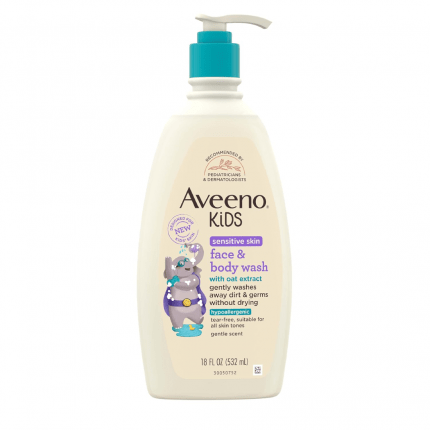 aveeno kids face & body wash 532 ml