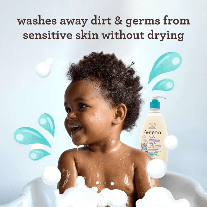 aveeno kids face & body wash 532 ml