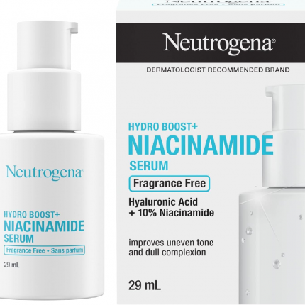 Neutrogena Hydro Boost+ Niacinamide Serum, Hyaluronic Acid, 10% Niacinamide Vitamin B3 29 mL