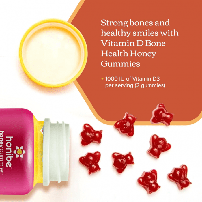 (Discounted Product) Honibe Vitamin D Gummies for Kids and Adults 70 Gummies - Image 3
