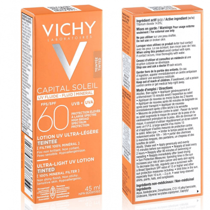 (Discount Product) Vichy Capital Soleil Tinted Mineral Sunscreen Face SPF60 , 45ml