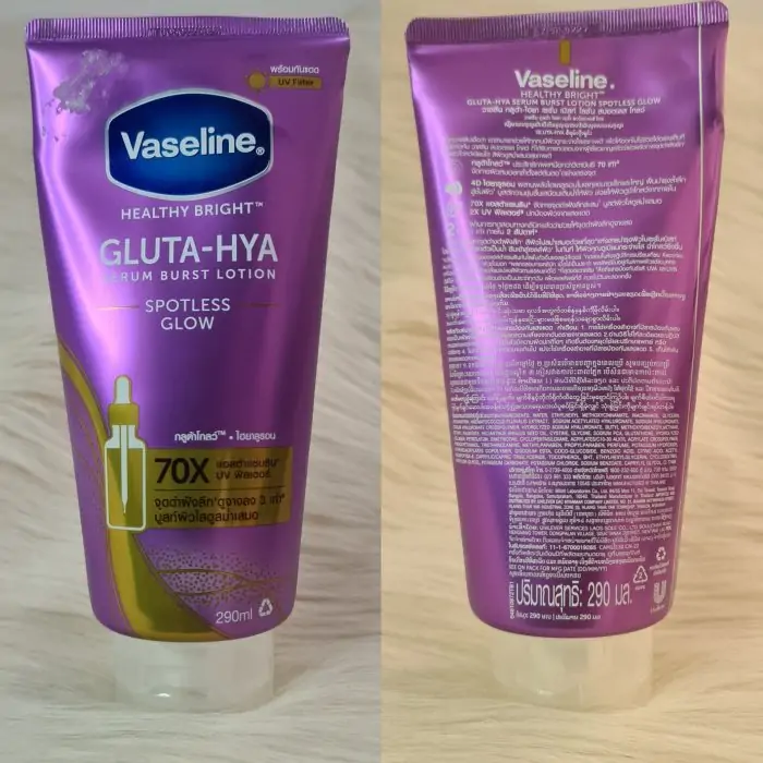 Vaseline Healthy Bright Gluta- Hya  Serum Burst lotion Spotless Glow 290ml - Image 2