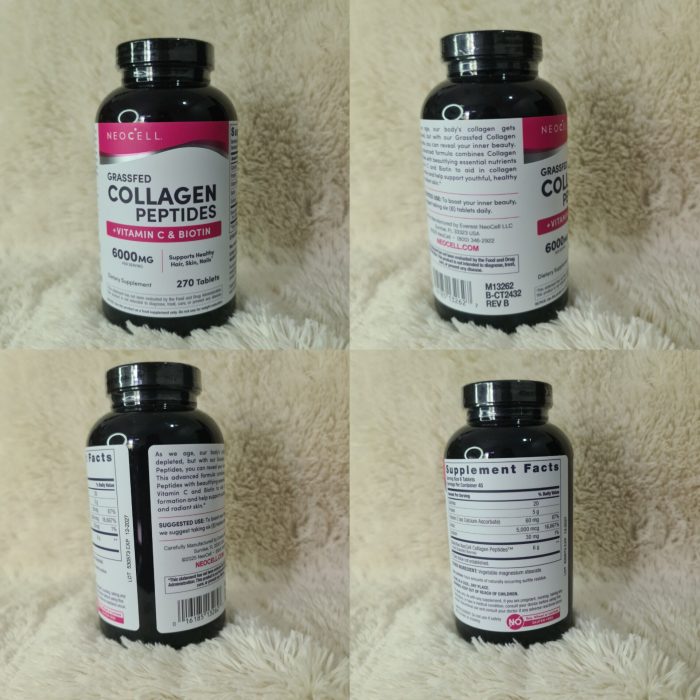 Neocell Grassfed Collagen Peptides + C & Biotin 270 Tablets - Image 7