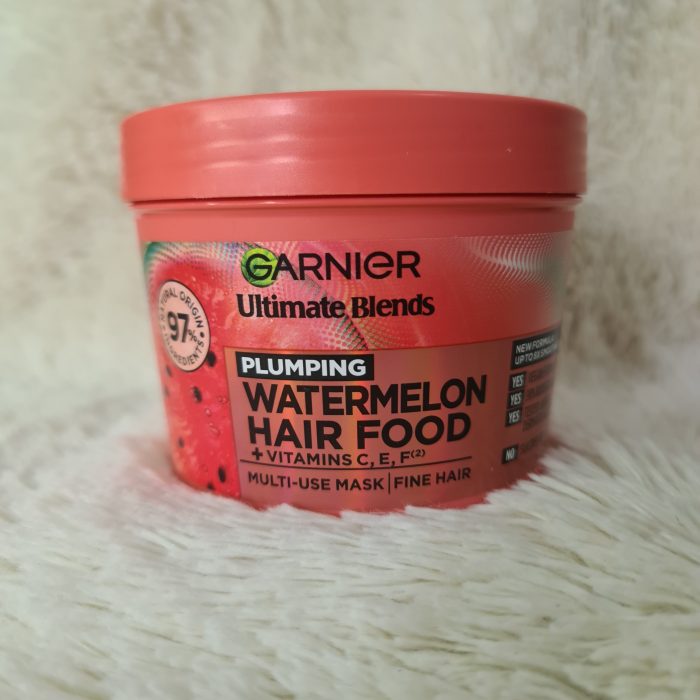 Garnier Ultimate Blends Watermelon Hair Food 3-In-1 Fine Hair Treatment Mask, 400ml (New) - Image 3