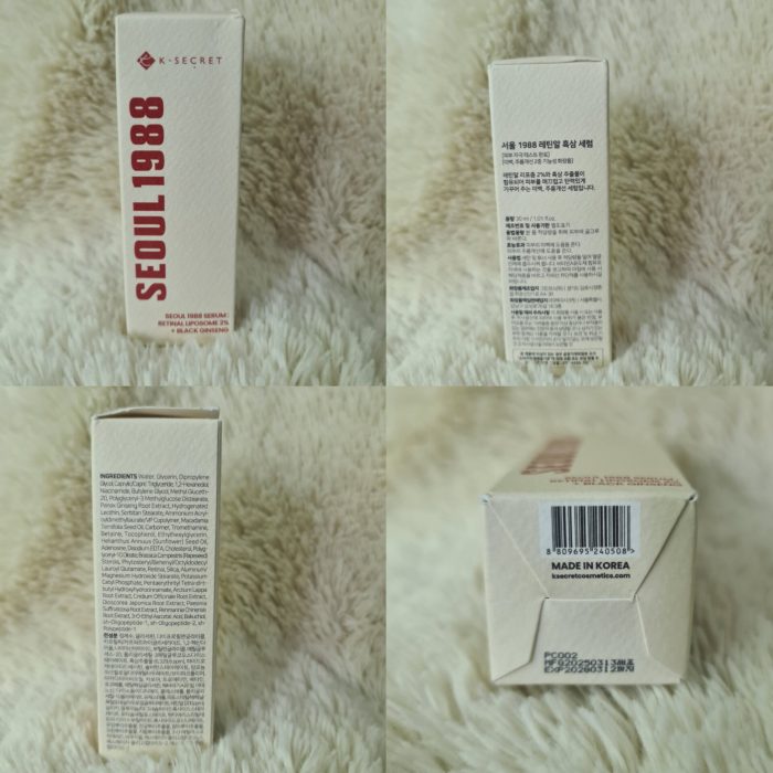 KSECRET SEOUL 1988 Serum: Retinal Liposome 2% + Black Ginseng 30ml - Image 7