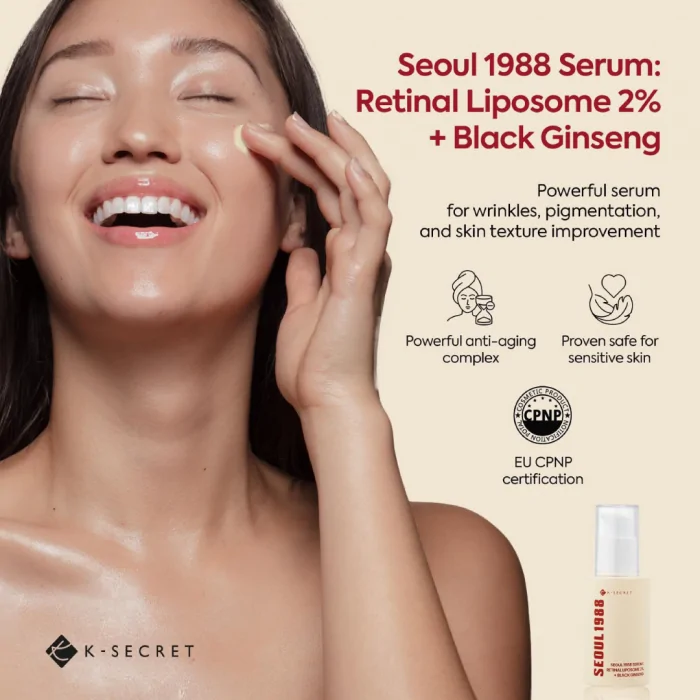 KSECRET SEOUL 1988 Serum: Retinal Liposome 2% + Black Ginseng 30ml - Image 3