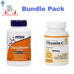 Bundle Pack Now Foods Glutathione (60 Capsules) & Ceylon Science Vitamin C (60 Capsules)