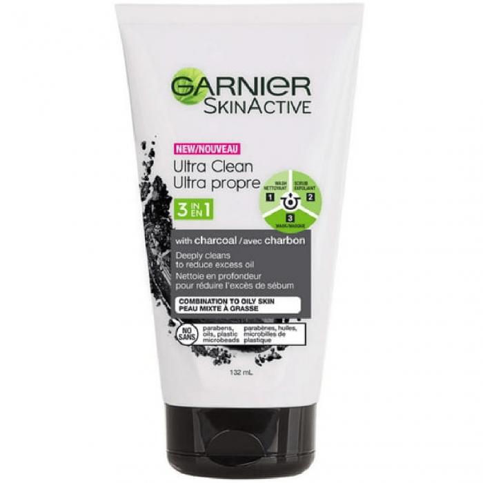 Garnier Skin Active Charcoal Ultra Clean, Cleanser Deeply Cleans to Reduce Excess Oil, 132 ml - Image 1