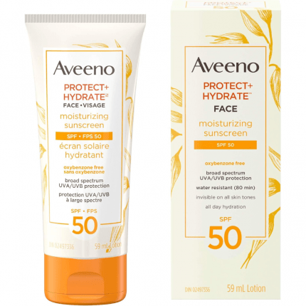 Aveeno SunProtect + Hydrate Face Moisturizing Sunscreen Spf 50, 59 ml.