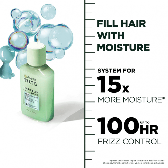 Garnier Fructis Hair Filler + Hyaluronic Moisture Repair Serum 111ml - Image 2