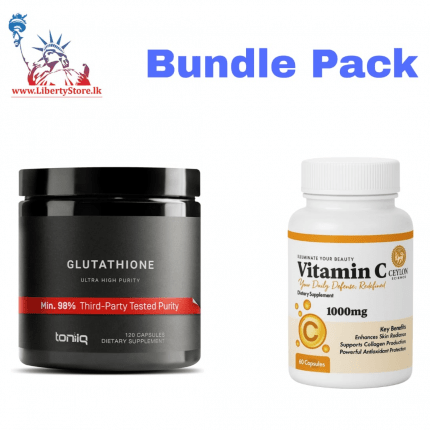 Bundle Pack Toniq Glutathione (120 Capsules) & Ceylon Science Vitamin C (60 Capsules)