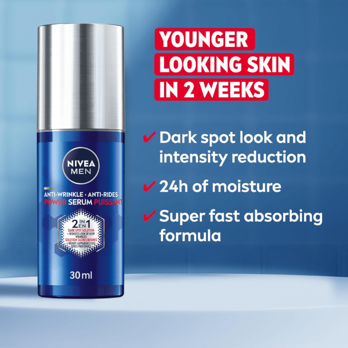 Nivea Men Anti Wrinkle 2-In-1 Power Serum, Dark Spot Solution Face Serum 30ml