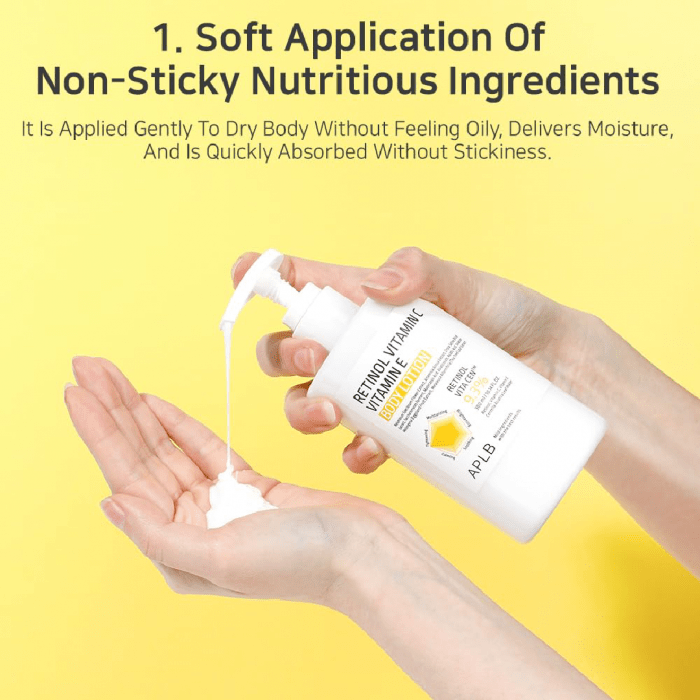 APLB Retinol Vitamin C & Vitamin E Body Lotion 300ml - Image 4