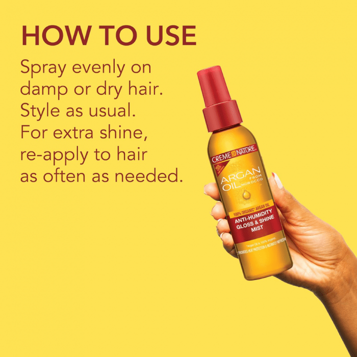 Creme Of Nature Natural Argon Oil Anti-Humidity Gloss & Shine Mist From Morocco 118ml
